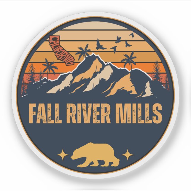 Pegatina Fall River Mills, California (Anverso)