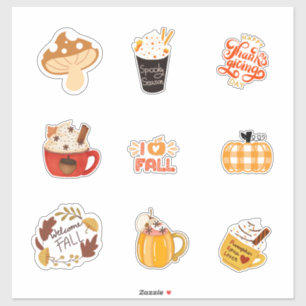 Pegatina Fall-Themed Sticker Set with Cozy Autumn Vibes