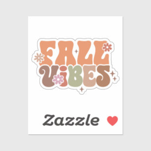 Pegatina Fall Vibes Retro Groovy