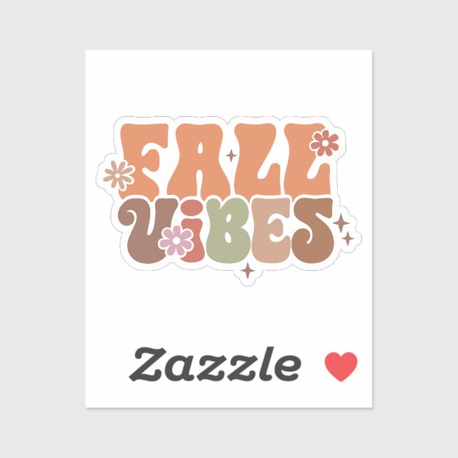 Pegatina Fall Vibes Retro Groovy (Hoja)