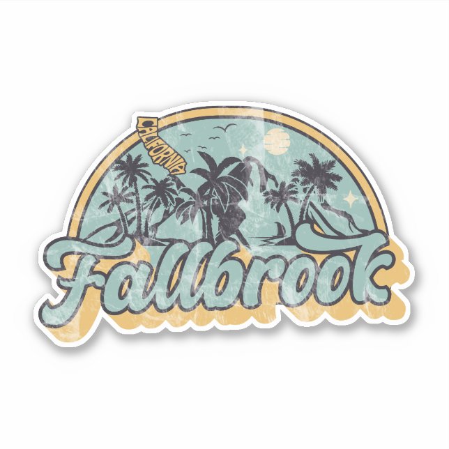 Pegatina Fallbrook, California (Anverso)