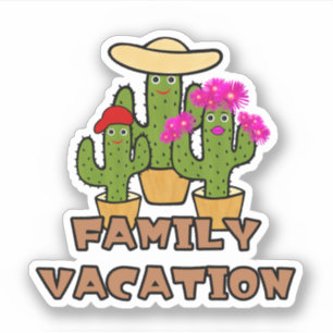 Pegatina Familia de cactus