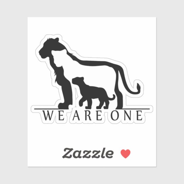 Pegatina Familia de leones (Hoja)