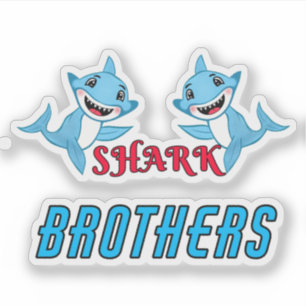 Pegatina Familia Feliz de Hermanos Tiburones 