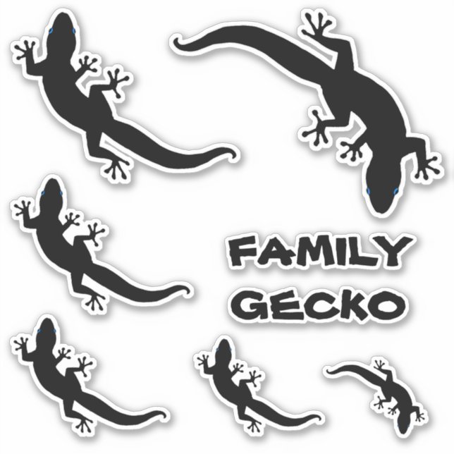 PEGATINA FAMILIA GECKO (Anverso)