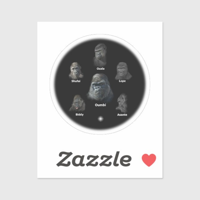 Pegatina Familia Gorilla (Hoja)