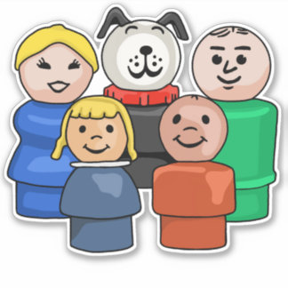 Pegatina Familia Pequeña Ronda