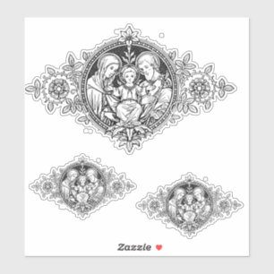 Pegatina Familia santa católica Jesús Maria José religio