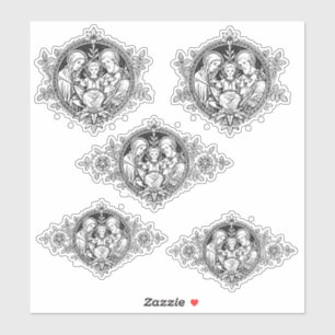 Pegatina Familia santa católica Jesús Maria José religio