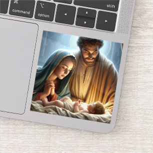 Pegatina Familia Santa navidad