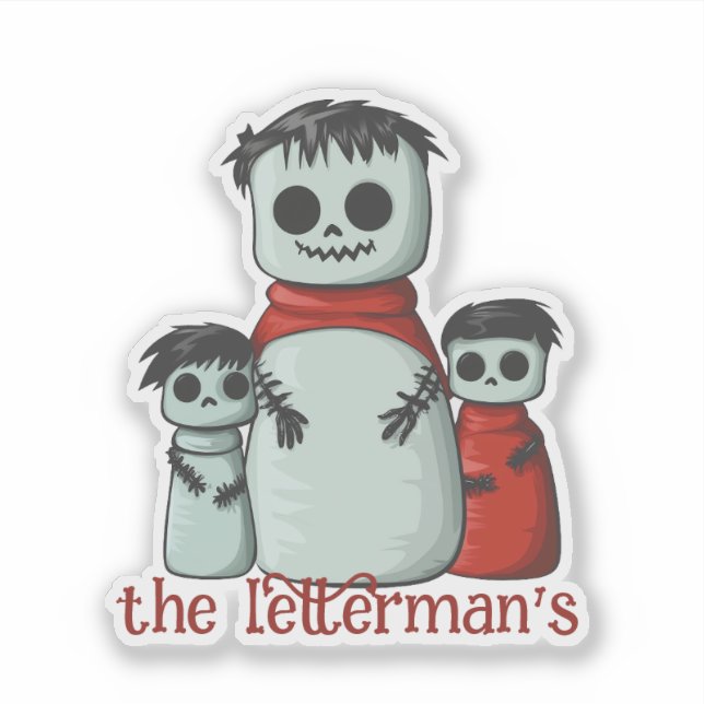 Pegatina Familia Zombie (Anverso)