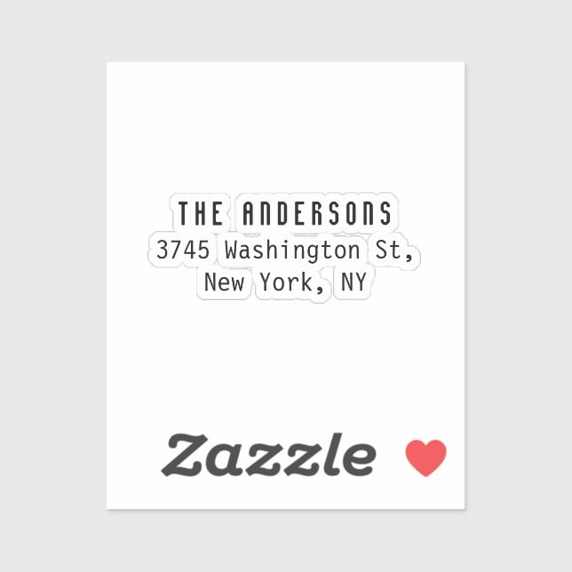 Pegatina Family Name Modern Plain Professional Black White (Hoja)