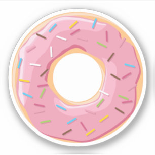 Pegatina Famosa dona rosa con sprinkles de caramelo