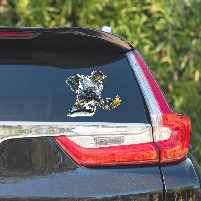 Pegatina Famoso jugador de hockey zombi (Lado del coche)