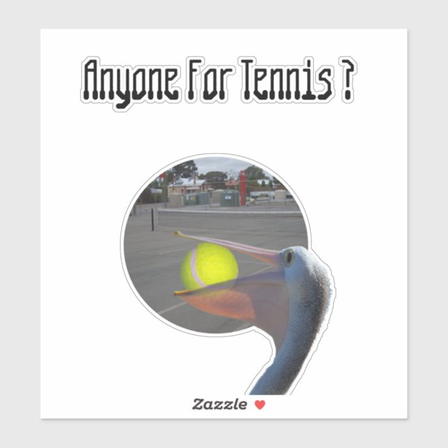 Pegatina Famoso jugador de tenis pelicano, (Hoja)