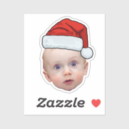 Pegatina Famoso Personalizado Face Photo Santa Head Navidad