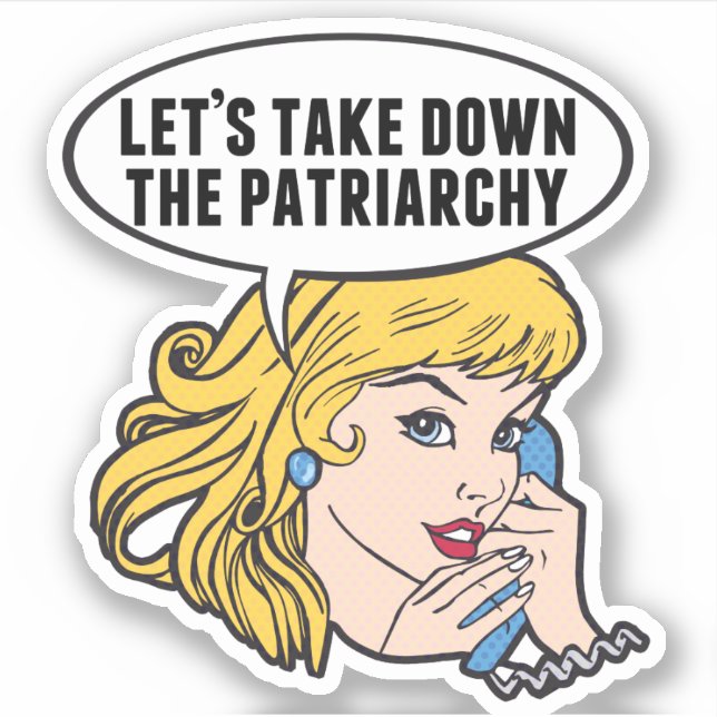 Pegatina Famoso retro arte pop feminista anti patriarcado (Anverso)