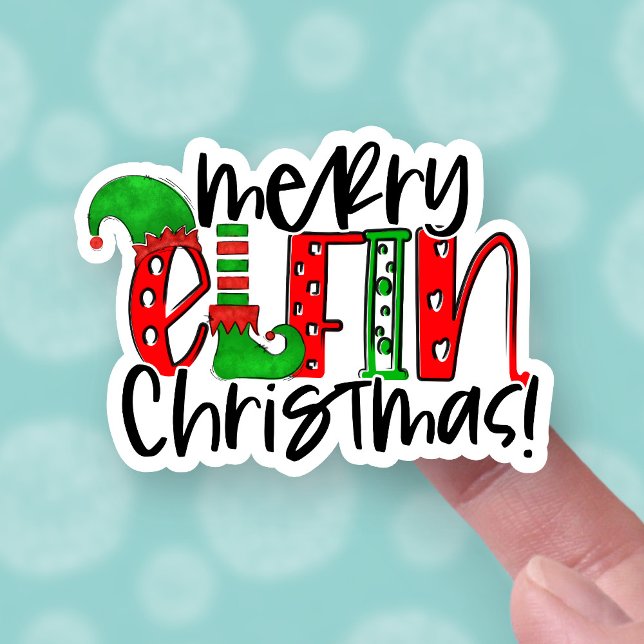 Pegatina Famoso saludo de feriado de Elf Navidades de Merry (Subido por el creador)