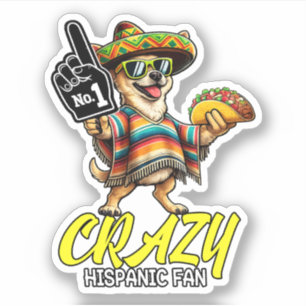 Pegatina Fan hispano loco - Chihuahua mexicano orgulloso di