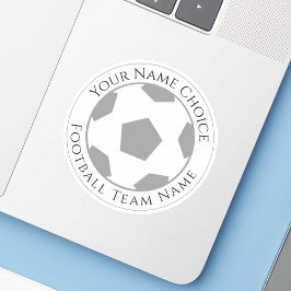 Pegatina Fanático de fútbol personalizado con nombre de equ