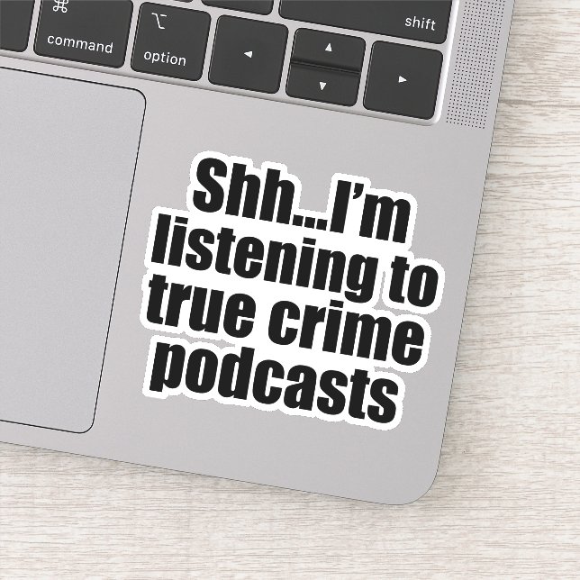 Pegatina Fanático de podcast divertido sobre crímenes verda (Detalle)