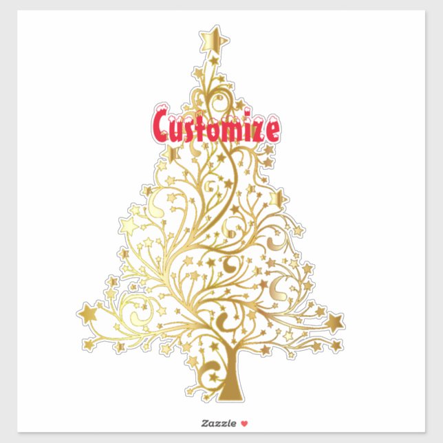 Pegatina Fancy Gold Christmas Tree Thunder_Cove (Hoja)