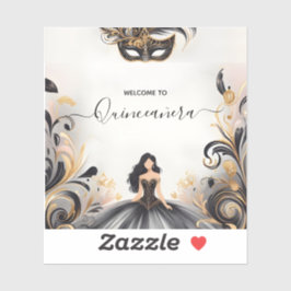 Pegatina Fancy Prom Mask Fun Masquerade Ball Quinceanera