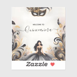 Pegatina Fancy Prom Mask Fun Masquerade Ball Quinceanera