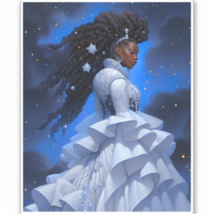 Pegatina Fantasía afroamericana