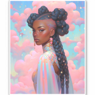 Pegatina Fantasía afroamericana