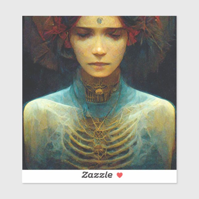 Pegatina Fantasía de ciencia ficción en la vista interior (Hoja)