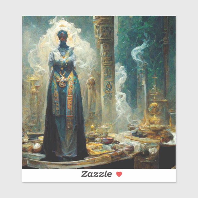 Pegatina Fantasía de los sacerdotes fantasmas (Hoja)