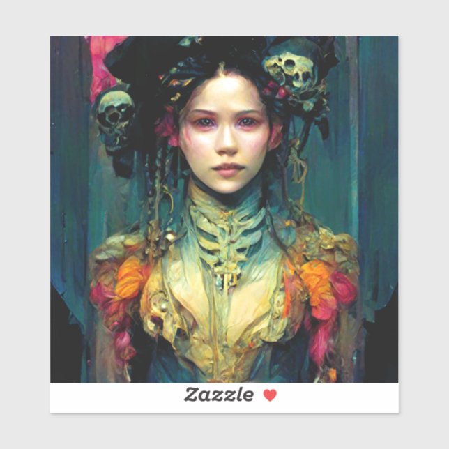 Pegatina Fantasía de Rainbow Urchin (Hoja)