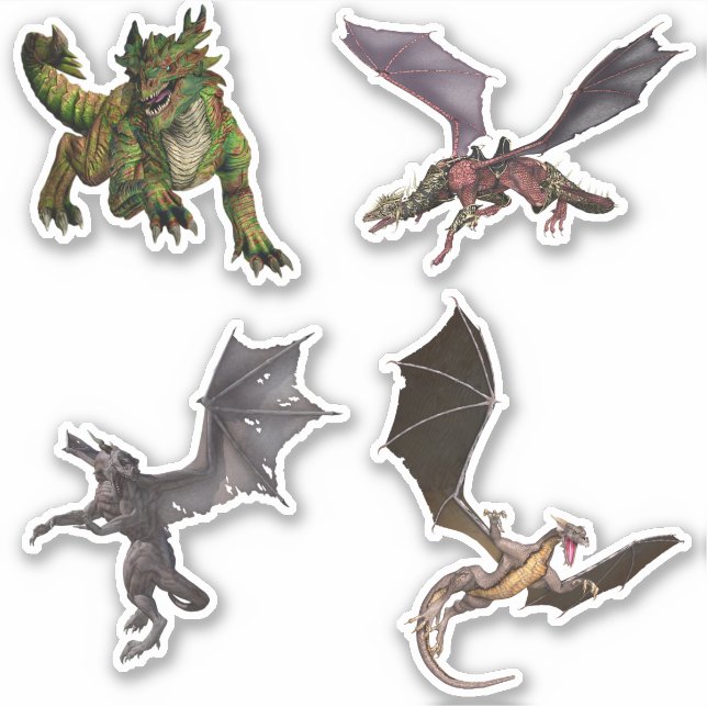 Pegatina Fantasía Dragón Serpent (Anverso)