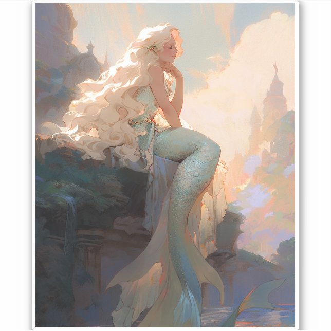 Pegatina Fantasía en Mermaid (Anverso)