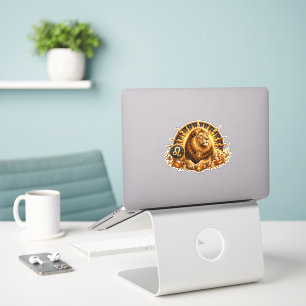 Pegatina Fantasia Signo Zodiacal Leo de Oro