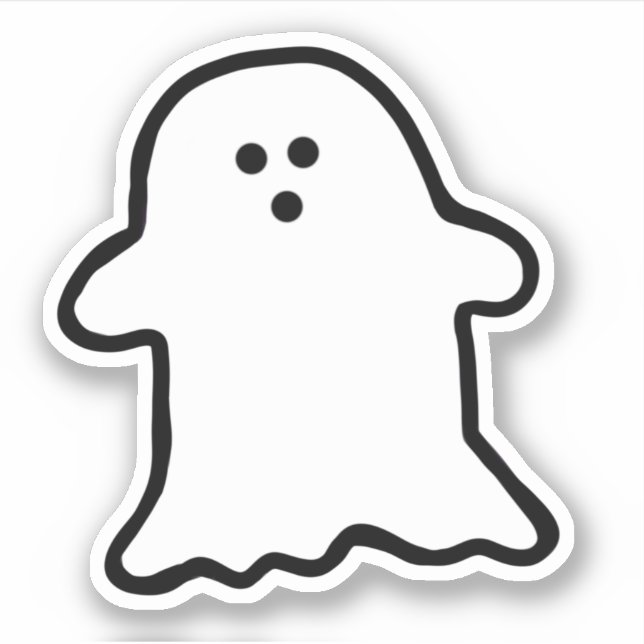 Pegatina Fantasma clásica de Halloween (Anverso)