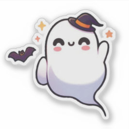 Pegatina Fantasma Cuta Halloween - Kawaii Spooky