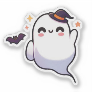 Pegatina Fantasma Cuta Halloween - Kawaii Spooky