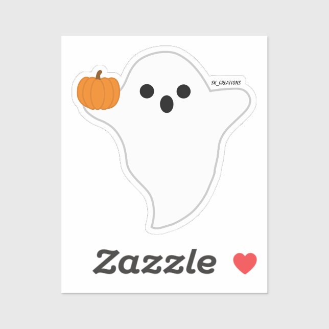 Pegatina Fantasma de Calabaza  (Hoja)