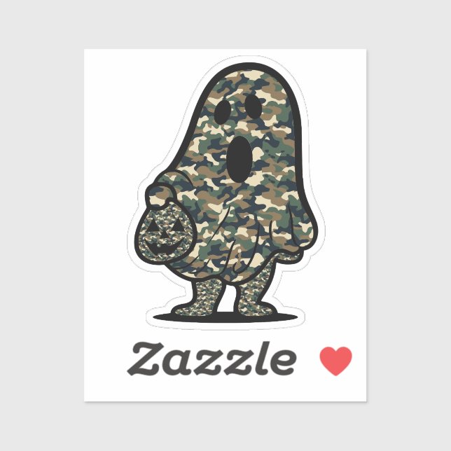 Pegatina Fantasma de camuflaje verde y marrón (Hoja)