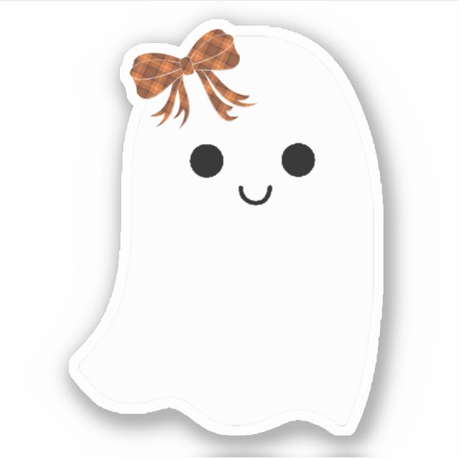 Pegatina Fantasma de Chica lindo con Halloween de arado (Anverso)