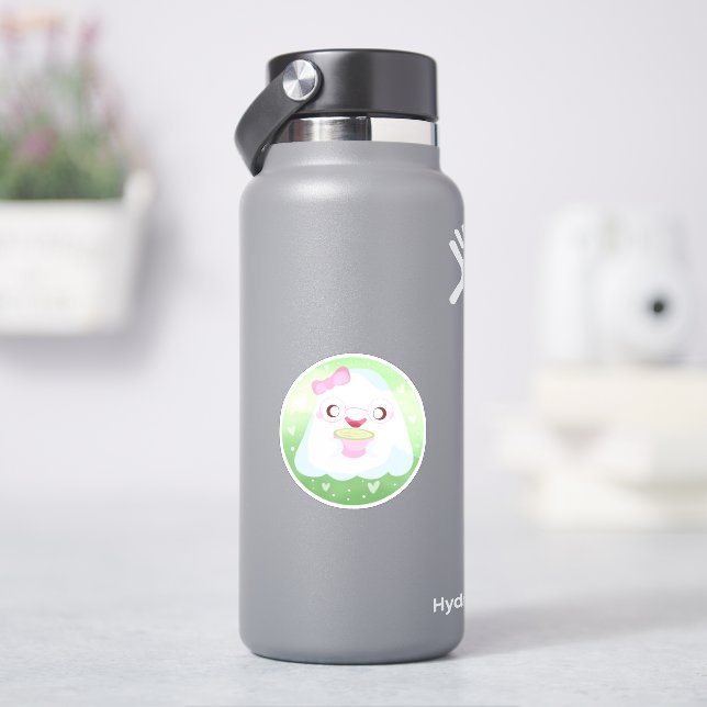 Pegatina Fantasma de Cute Matcha Latte (hidrofrasco)