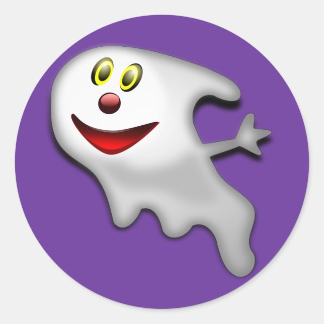 Pegatina fantasma de Halloween (Anverso)