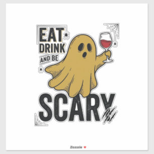 Pegatina Fantasma de Halloween Come Bebe Y Sé Espantoso Vin