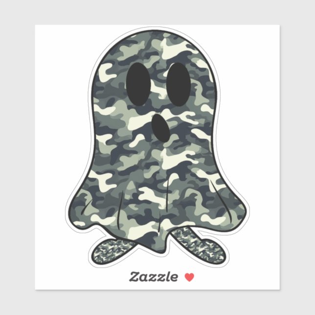 Pegatina Fantasma de Halloween de Camuflaje Adorable (Hoja)