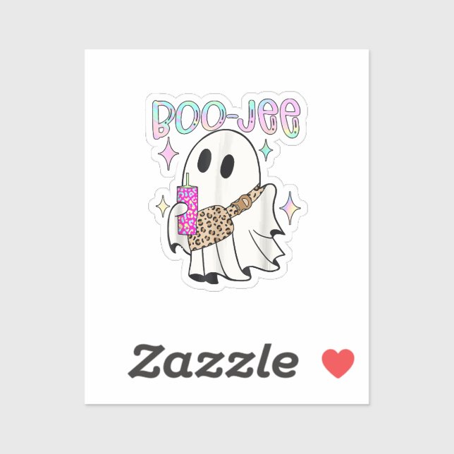 Pegatina Fantasma de Halloween Divertido Boo Jee (Hoja)