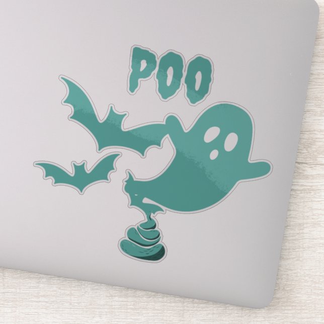 Pegatina Fantasma de Poo Halloween (Detalle)