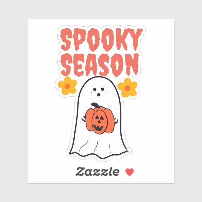 Pegatina Fantasma de temporada de fantasía (Hoja)