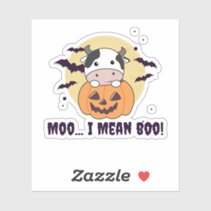 Pegatina Fantasma de vacas lindo Kawaii Halloween Moo me re